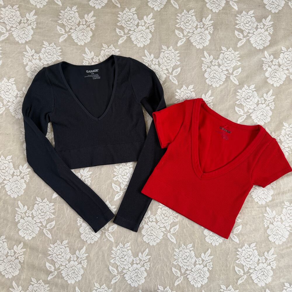 Garage Ribbed Crop Top Bundle Size XS